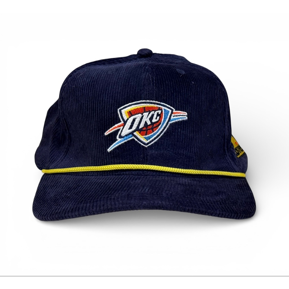 Vintage 2013 OKC Thunder Navy Corduroy Snapback Hat BDA Sports Basketball NBA - Picture 2 of 7